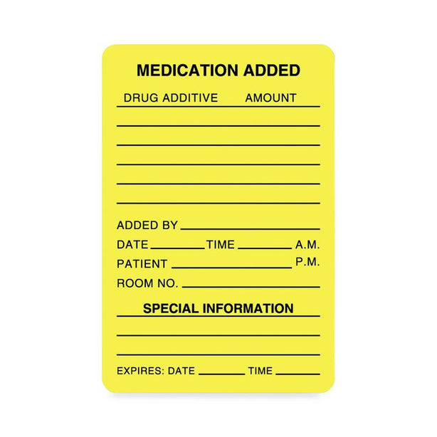 United Ad by UAL / Donnelley I. V. Medication Added Label, 2" x 3" - ULHH503 - 320 Each