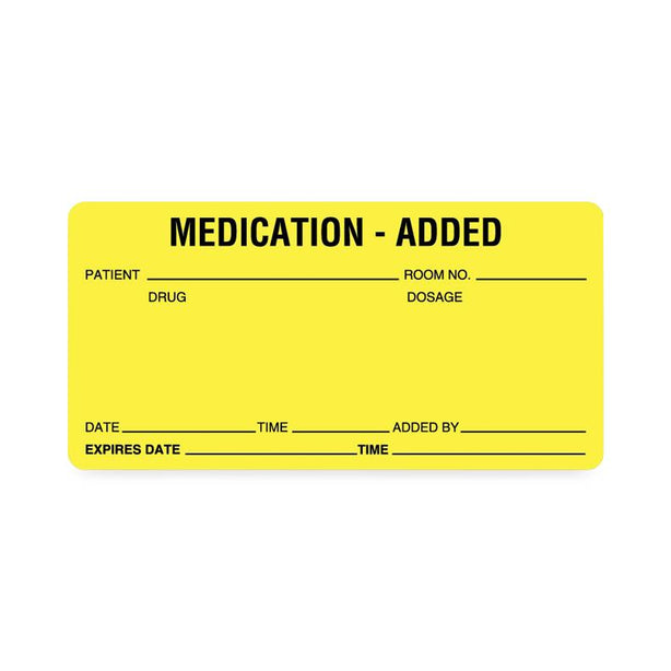 United Ad by UAL / Donnelley IV Medication Added Label, 4" x 2", Fluorescent Red, 470 per Roll - ULHH505 - 470 Each