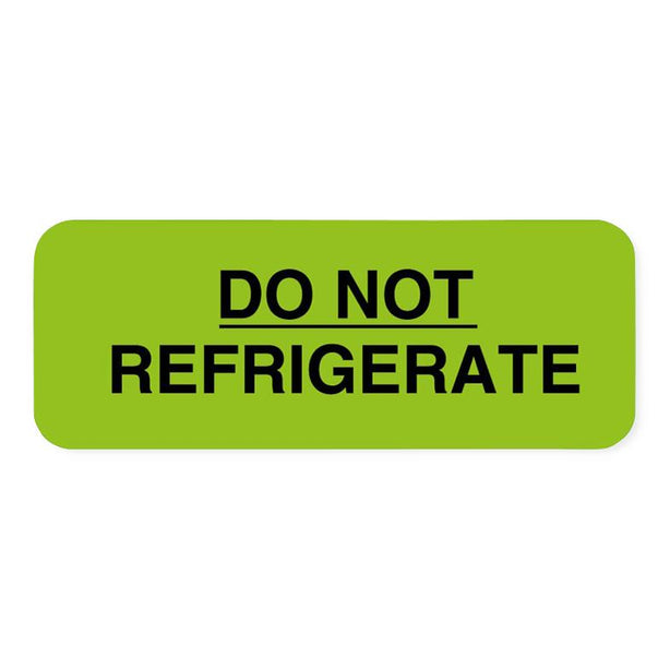 United Ad DO NOT REFRIGERATE Labels, Fluorescent Green, 2" x 3/4" - ULIV113 - 470 Each