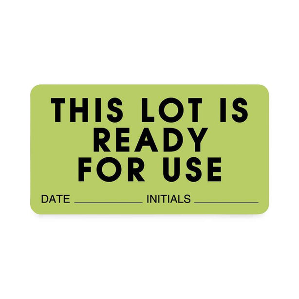 "This Lot is Ready for Use" Quality Control Labels - ULLR143 - 320 Each - MDL-RRDULLR143