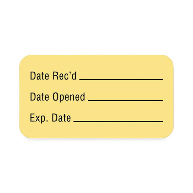 "Date Rec'd/Date Opened/Exp. Date" Quality Control Labels - ULLR238 - 560 Each - MDL-RRDULLR238
