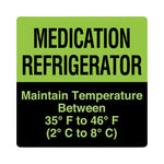 United Ad Drug Tape and Medication Refrigerator Label, Fluorescent Green, 4-1/2" x 4-1/2", Removable, 10 Labels / Pack - RRDULPH100