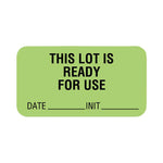"This Lot is Ready for Use" Quality Control Labels - ULQC223 - 560 Each - MDL-RRDULQC223