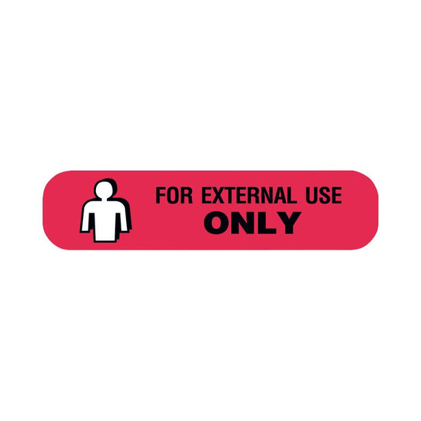 United Ad Medication Instruction For External use Label, Red, 1-5/8" x 3/8" - ULRXA1243 - 1000 Each