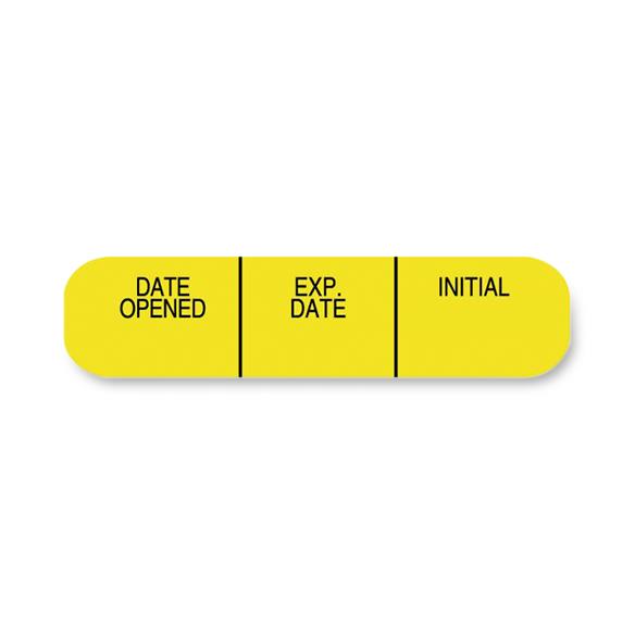 United Ad Medication Instruction Date Opened / Expiration Date / Initial Labels, Yellow, 1-5/8" x 3/8", 1000 per Roll - ULRXA1251 - 1000 Each