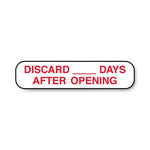United Ad DISCARD _____ DAYS AFTER OPENING Labels, White, 1-5/8" x 3/8", 1000 per Roll - ULRXA1502 - 1000 Each