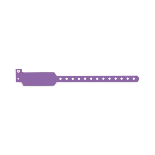 United Ad Label Blank Wristband, Plastic, 10" x 1-1/8", Purple, Custom for Broward - ULWB0110W-33 - 500 Each