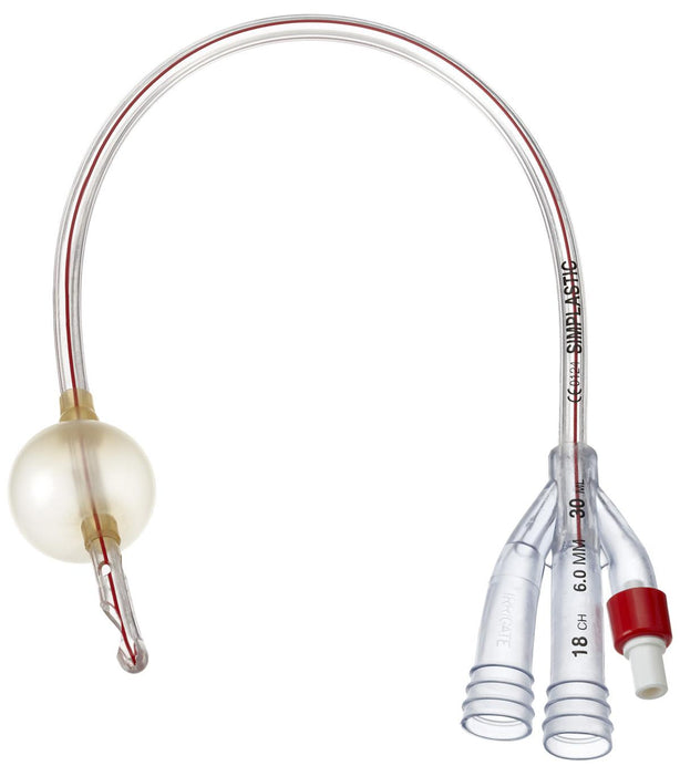 TELEFLEX MEDICAL 3 Way Simplastic 3-Way Catheter, 30 cc, 22 Fr x 16" - 570622 - 10 Each