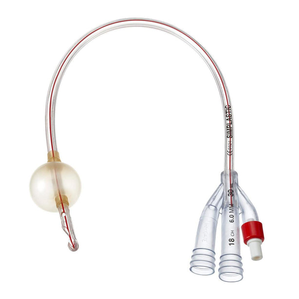 TELEFLEX MEDICAL 3 Way Simplastic 3-Way Catheter, 30 cc, 24 Fr x 16" - 570624 - 10 Each