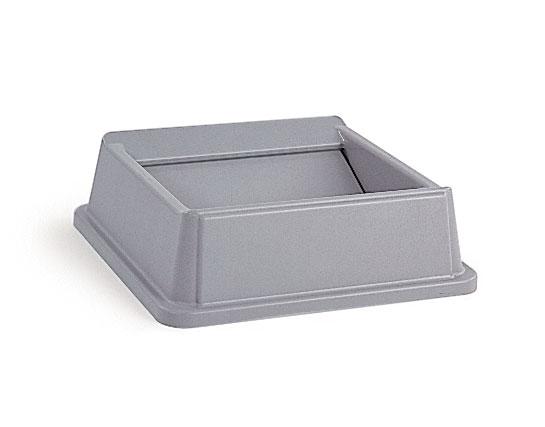 Rubbermaid Untouchable Square Containers with Swing Lid - FG266400 GRAY - 1 Each - MDL-RUB2664GRA