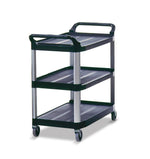 Rubbermaid Plastic Utility Carts w/Shelves by Rubbermaid FG409100 BLA - 1.0 Each