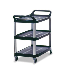 Rubbermaid Plastic Utility Carts w/Shelves by Rubbermaid FG409100 BLA - 1.0 Each