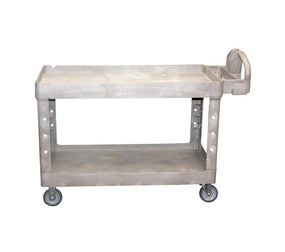 Heavy-Duty Ergo Utility Cart with Lipped Shelves - FG452088 BEIG - 1 Each - MDL-RUB452088BEI