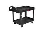Heavy-Duty Ergo Utility Cart with Lipped Shelves - FG452088 BLA - 1 Each - MDL-RUB452088BLA