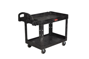 Heavy-Duty Ergo Utility Cart with Lipped Shelves - FG452088 BLA - 1 Each - MDL-RUB452088BLA