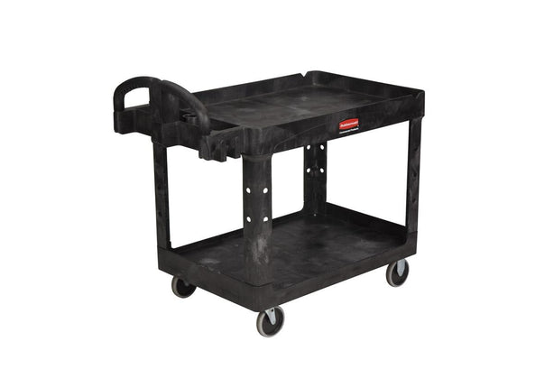 Heavy-Duty Ergo Utility Cart with Lipped Shelves - FG452088 BLA - 1 Each - MDL-RUB452088BLA