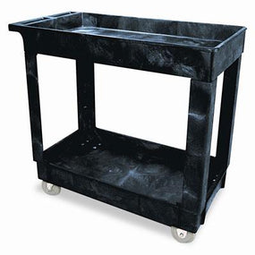 Rubbermaid Plastic Utility Carts w/Shelves by Rubbermaid - RUB9T6600BLA