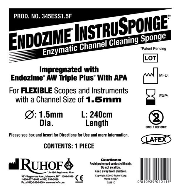 Ruhof Healthcare Endozime InstruSponge For Rigid / Take-apart Instruments 345ESS15R - 100.0 Each