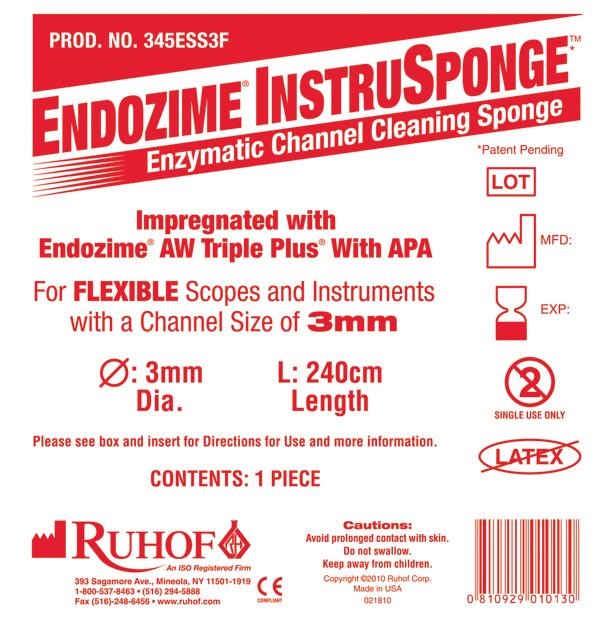 Ruhof Healthcare Endozime InstruSponge For Flexible Instruments 345ESS3F - 100.0 Each - MDL-RUH345ESS3F