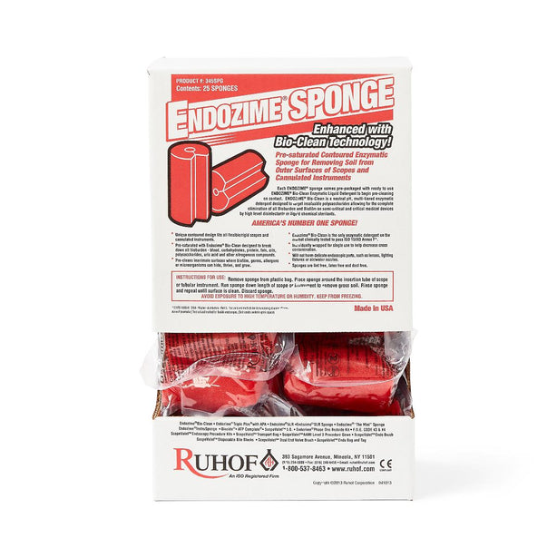 Ruhof Healthcare Endozime Cleaning Sponges with Bio-Clean Technology 345SPG - 25.0 Each