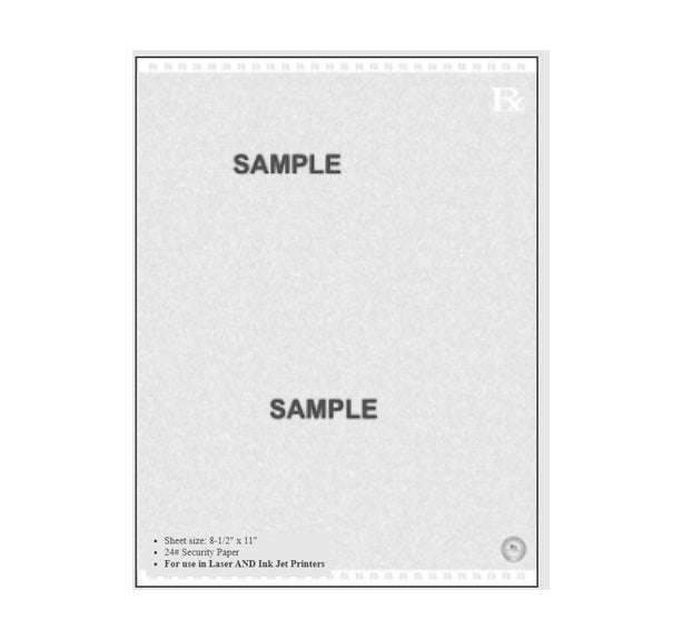 MICRO FORMAT, INC Prescription Pads/Secure Pharmacy Papers RX503GA 2500 Each - MDL-RX503GA