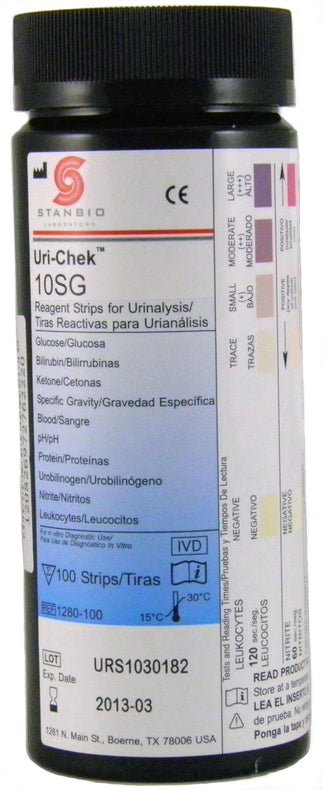 Stanbio Laboratory Lp Uri-Trak Urine Strip Test, Urichek 10SG, Urinalysis Reagnt Strp - S-O1280100
