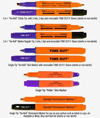 ANSELL HEALTHCARE 2-in-1 &amp; 4-in-1 Time Out Dual Tip/Dual Ink Skin/Permanent Markers 1041-LR 1 Each - MDL-SAD1041LRH