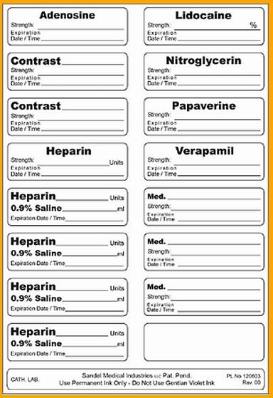 Ansell Correct Sandel Medication Labeling System for Cath Labs, Sterile, 4 Flags, 4-in-1 Marker, 2 Sheets of 16 Preprinted Labels - SAD3301
