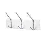 Safco 3-Hook Coat Metal Wall Rack, Three Ball-Tipped Double-Hooks, Satin Metal, 18"w x 3-3/4"d x 7"h - 4161 - 1 Each