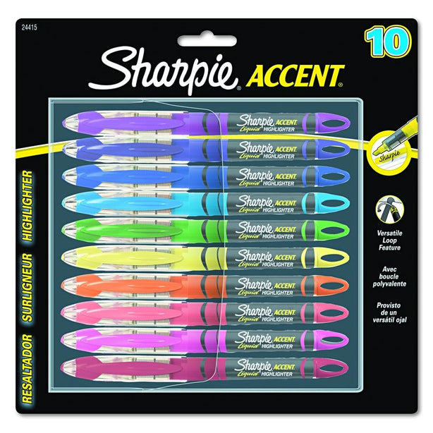 Sharpie Accent Liquid Highlighter - 24415PP - 10 Each - MDL-SAN24415PP