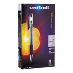 Uni-Ball Signo GRIP Stick Gel Pen, 0.7 mm, Silver / Black Barrel, Black Ink - 65450 - 12 Each