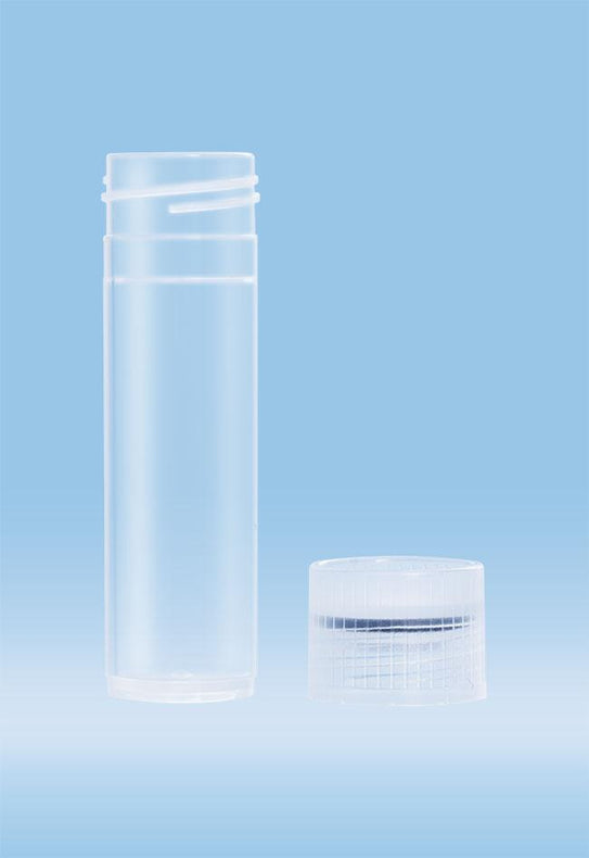 Sarstedt Sterile Flat Base Polypropylene with Tube, 8ML, Screw Cap, 57X16MM, O-Ring, Str - SAR60542052