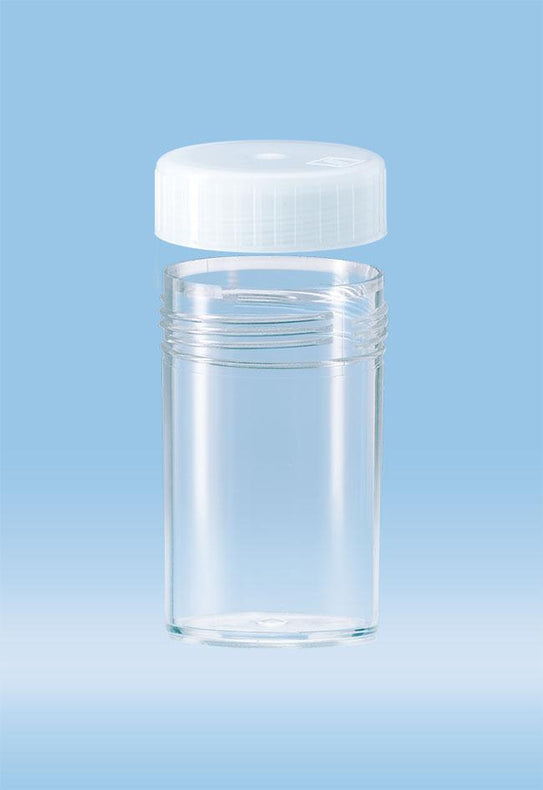 Sarstedt Flat Base with Screw Tube, 25ML, Sc, Ps, Fb, Natural Pe Cap - SAR609922113