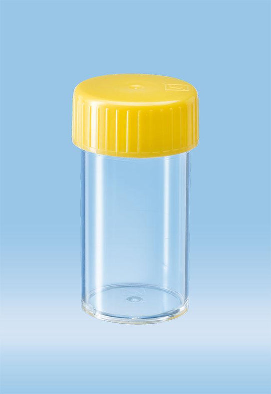Sterile Base With Screw Tube, 25ML, SC, PS, Flat BS, Yellow PE CAP, ST - 60.9922.115 - 500 Pack