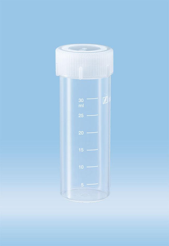 SARSTEDT INC Flat Bottom Polypropylene 40 mL Tube with Screw Cap 62.555.001 450 Pack - MDL-SAR62555001