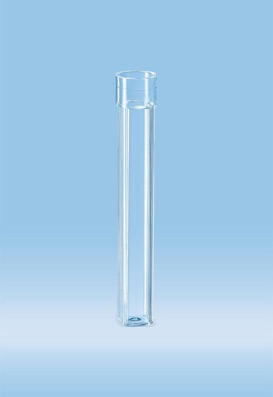 Sarstedt Polystyrene 10 x 10 mm Cuvette, Ps, Sqr / Rnd Top, 2 Opt Sd, 8ML, Rpk - 67.743 - 1000 Pack