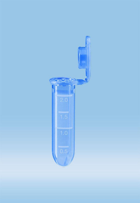 Sarstedt Microtube with Attached Micro Tube, 2ML, Pp, Wide Hinge Cap, Blue - SAR72691006
