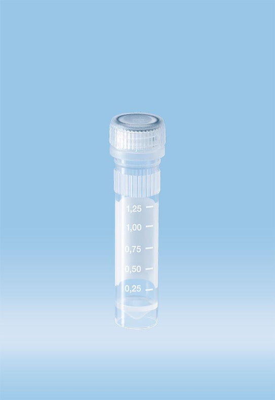 Sarstedt Without Micro Tube with Screw Cap, 2 mL, Polypropylene, Conical Base with Skirted Base, Graduations and Writing Block, Knurled - SAR72694406