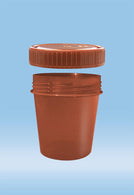 Sarstedt Disposable Containers with Cup, Urine, 100ML, Pp, Screw Cap, Grad, Brown - SAR75562011