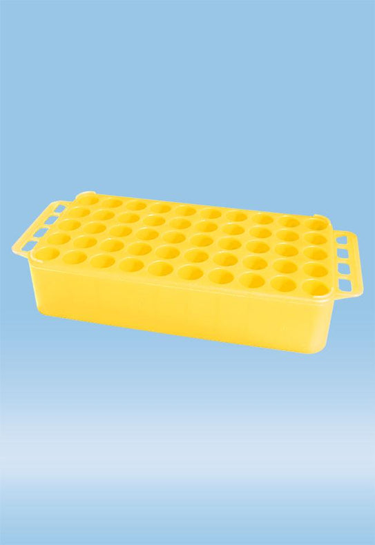 S-Monovette Block Rack with Handle, Yellow, D17 and without - 93.851.172 - 12 Pack