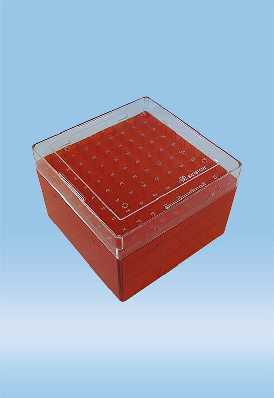 Sarstedt Storage Cryo Box, Tall, 81 Tubes, Red - SAR93875281