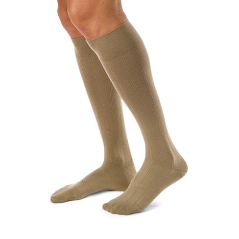 Bsn Medical Jobst Knee-High Compression Sports Socks Men's Closed-Toe Knee Stocking, Khaki, 15-20 mmHG, Size L - 113127 - 1 Pair
