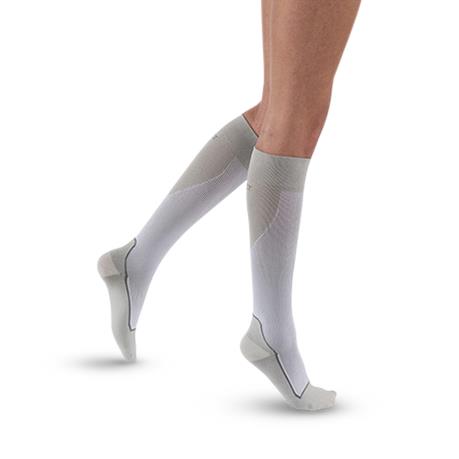 Bsn Medical Jobst Compression Sports Knee-High Closed Toe Socks, 20-30 mm Hg, White, Size L - 7529002