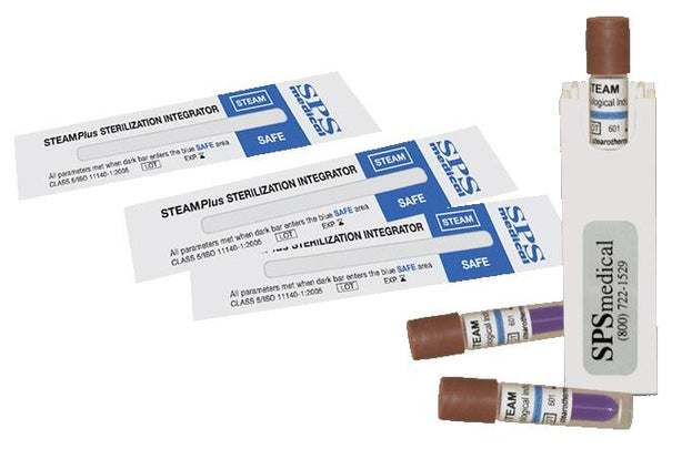 STERIS Steam by SporView Plus Self-Contained Biological Indicator Strips with STEAMPlus Sterilization Integrator Strips - SCP-025 - 25 Each