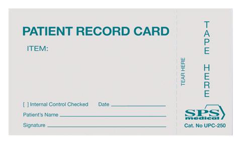 STERIS CORP Patient Record Cards UPC-250 250 Each-MDL-SDCUPC250