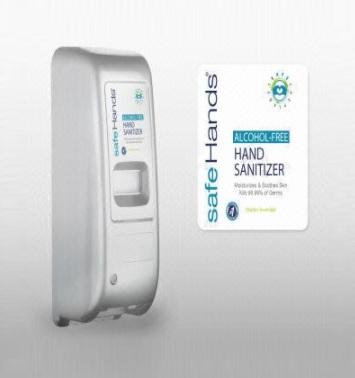 SafeHands Hand Sanitizer Dispenser, Touch-Free, White, Alcohol-Free - HF-1008-W-12 - 12 Each