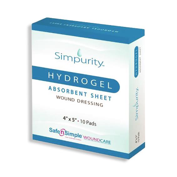 SAFE N SIMPLE LLC Simpurity Hydrogel Wound Dressing SNS58345 80 Each - MDL-SFNSNS58345