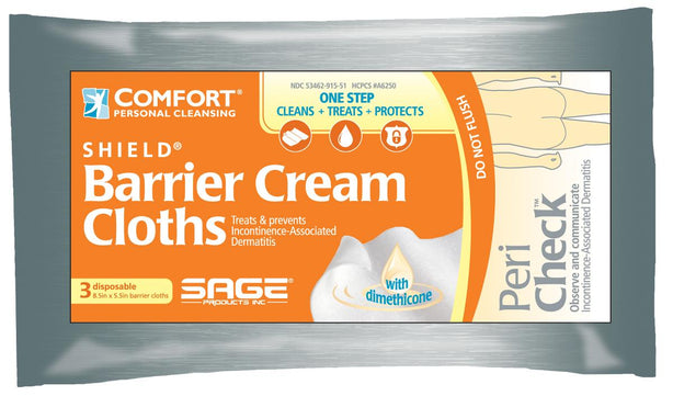 SAGE PRODUCTS Sage Comfort Shield Barrier Cream Cloths 7502 100 Each-MDL-SGE7502
