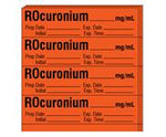 Shamrock with / Initial SA-2214-EXP-PK Anesthesia Drug Label, "Rocuronium", Expiration Date and Time, Orange, 0.5" x 2" - MDL-SHMA2214EXPPK - 250 Each