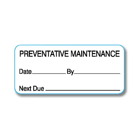 Shamrock Biomedical Engineering Equipment Preventative Maintenance Label, White, 1" x 2.25" - SHMME30PMST1